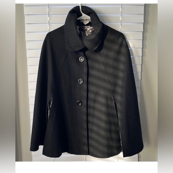 Steve Madden Wool Cape Black Size S/M - Picture 4 of 6